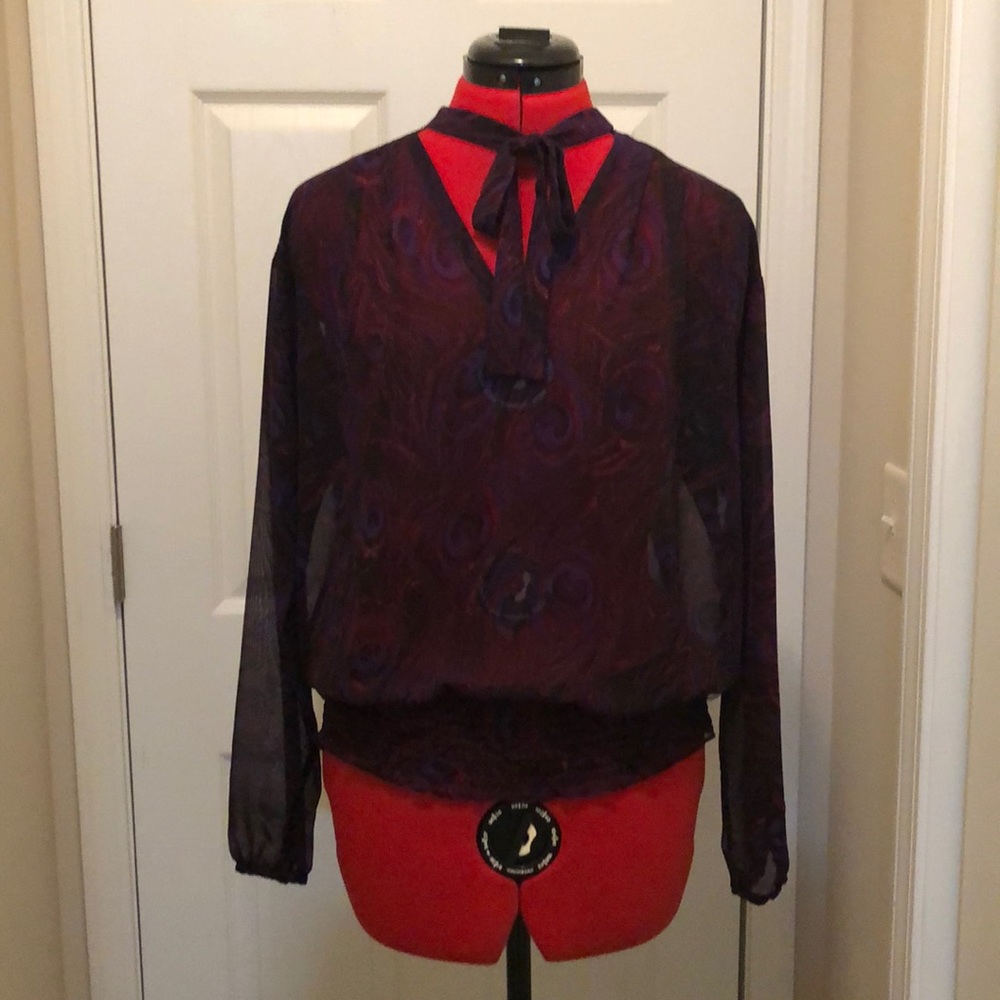 2 for $10 Michael Kors Purple Peacock Chiffon Top